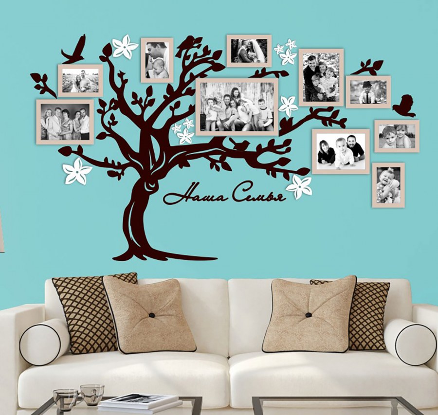 Дерево на стену с фоторамками