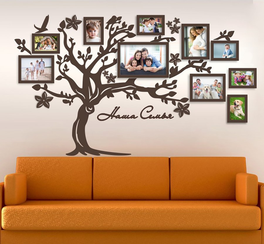 Семейное дерево на стену с фоторамками