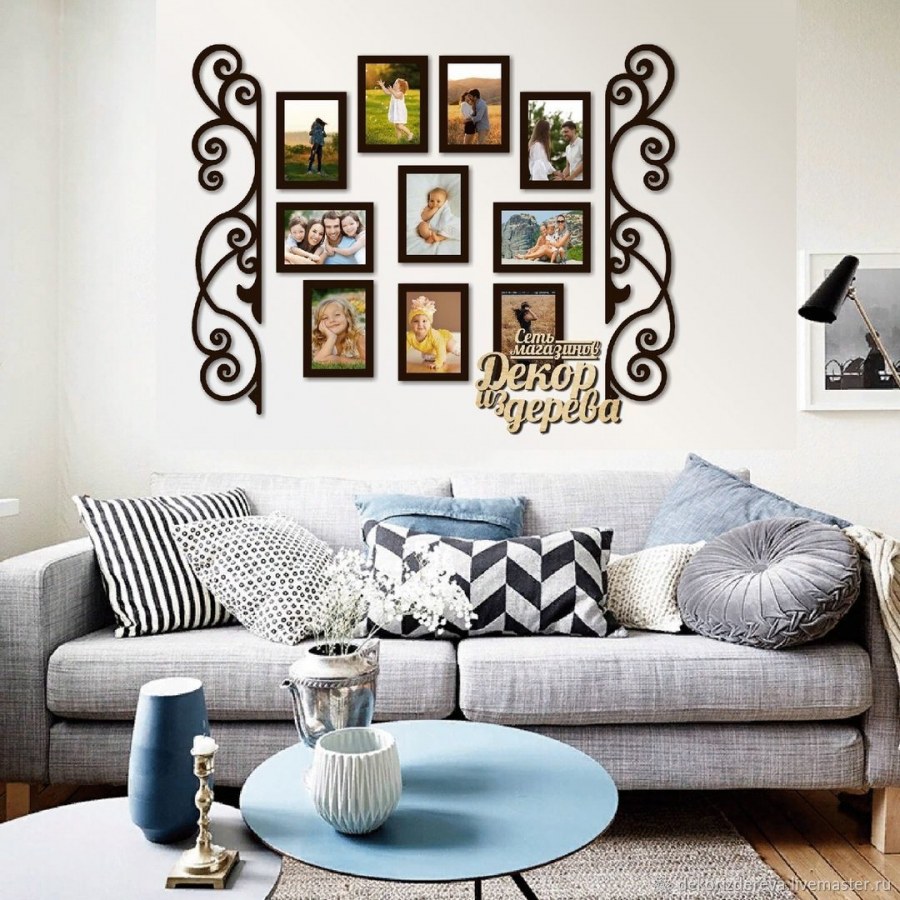 Интерьерная композиция с фоторамками