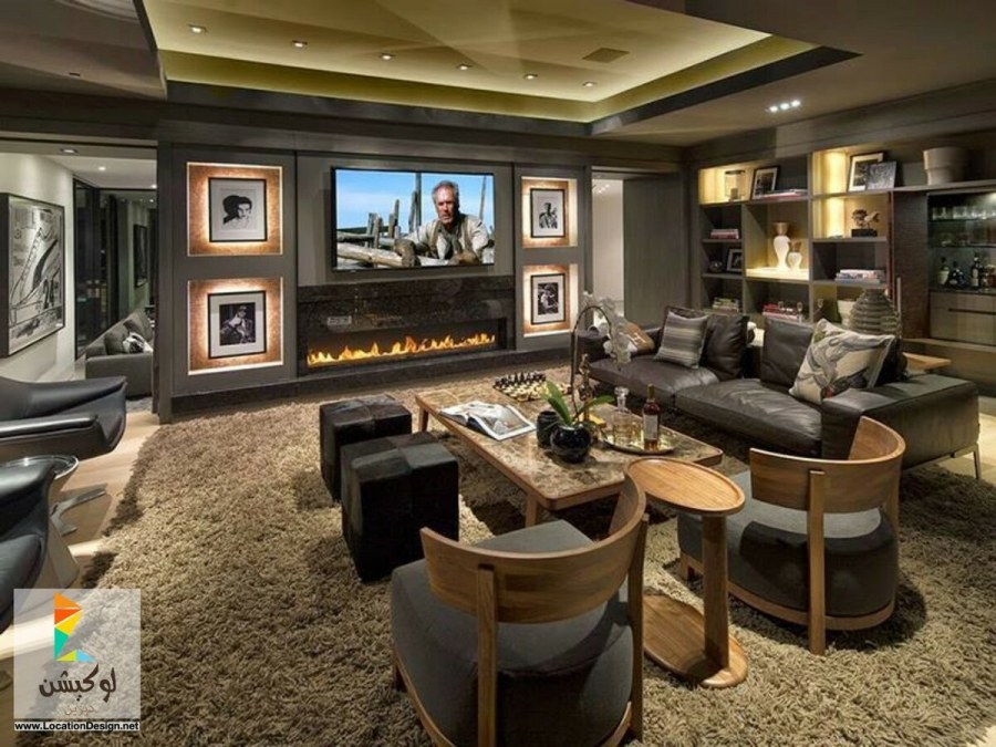 Домашний кинотеатр с камином