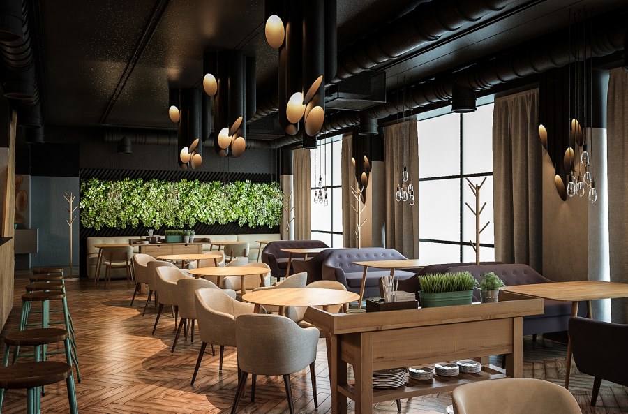 Интерьер помещения кафе