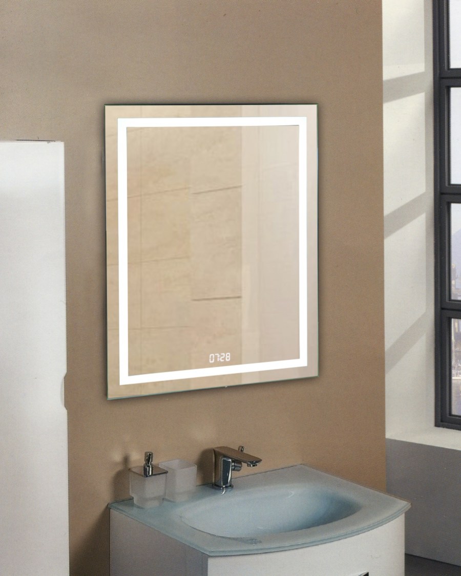 Зеркало "verte led" 600х800 с часами