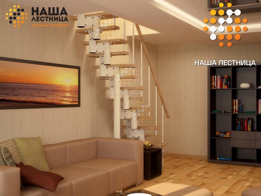 Модульная лестница гусиный шаг