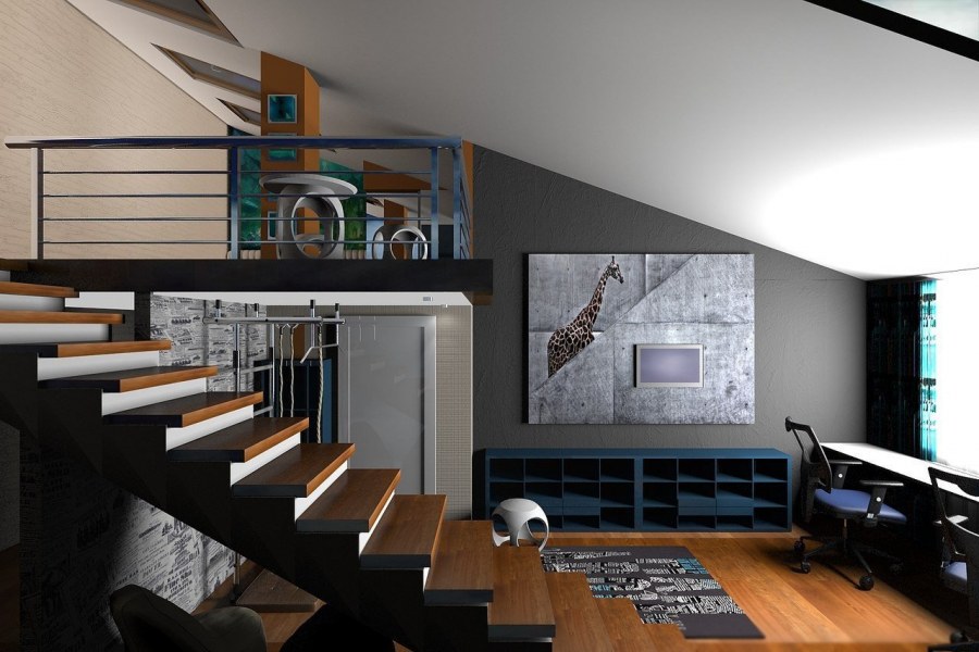 Второй уровень в мансарде