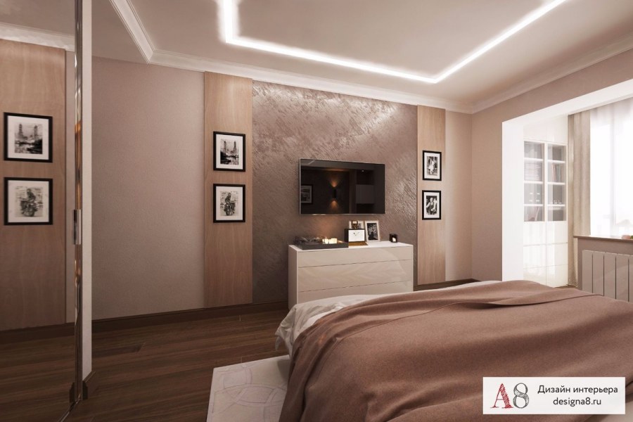 Цвет капучино в интерьере спальни
