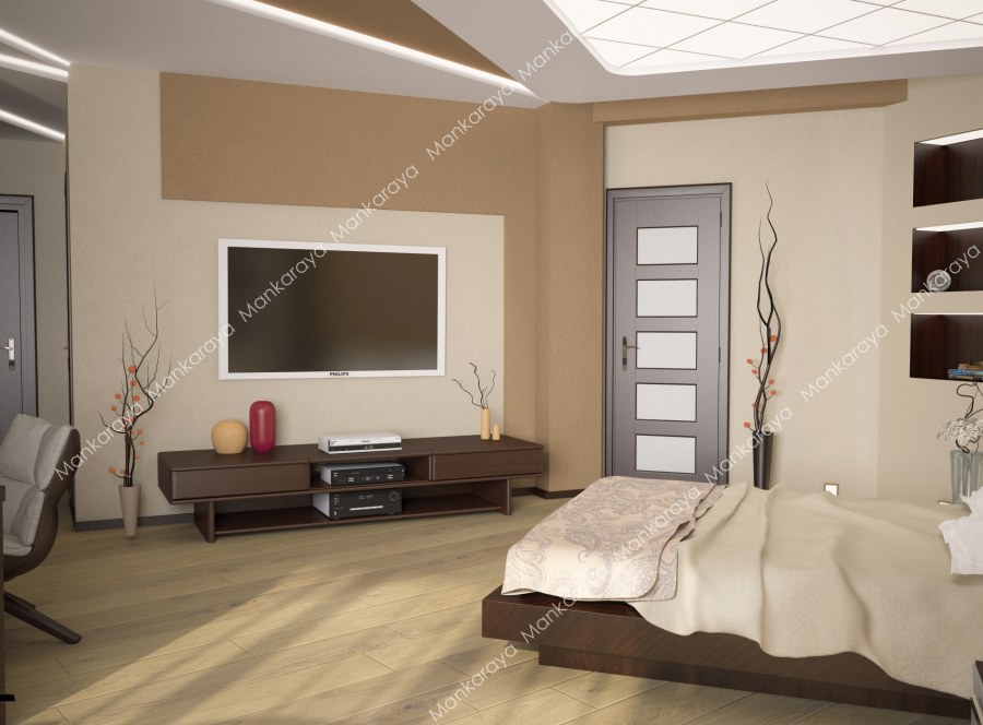 Комната в цвете кофе с молоком