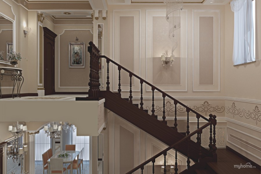 Лепнина на лестнице