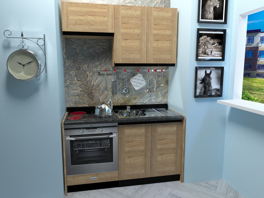 Кухня Сити дуб Галифакс модули