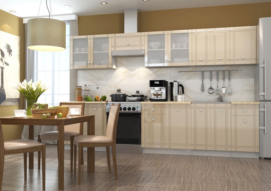 Кухня Сити глянец олива модули