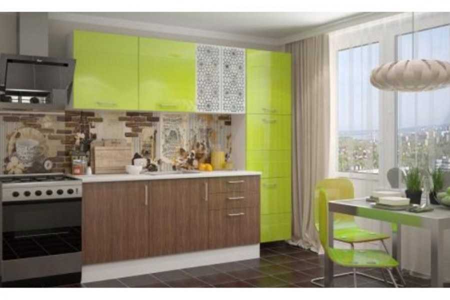 Кухня Люкс белый лайм глянец