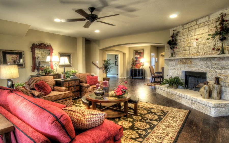 Гостиная с камином