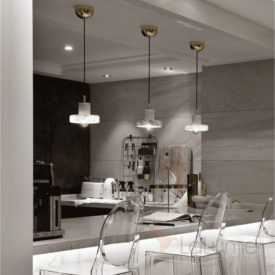 Мраморный подвесной светильник