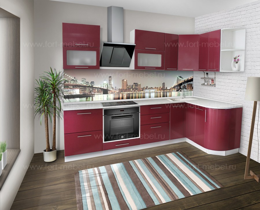 Кухня в малиновом цвете