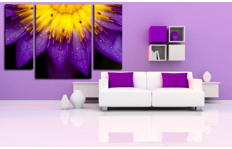 Фиолетовый цвет стен в интерьере