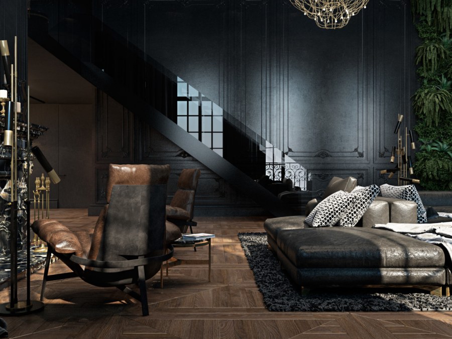 Темный интерьер