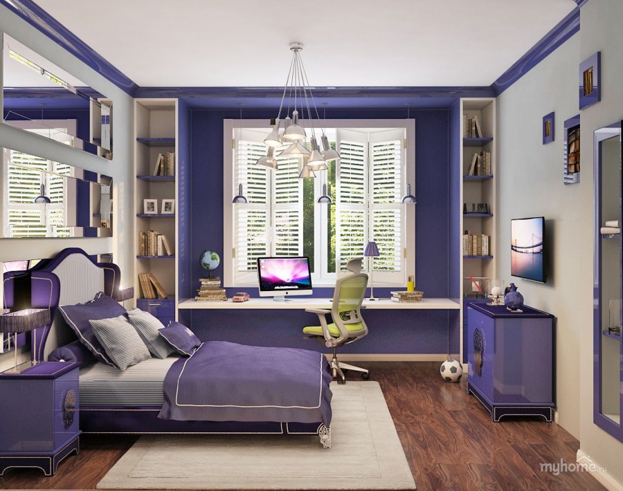 Фиолетовая комната для подростка