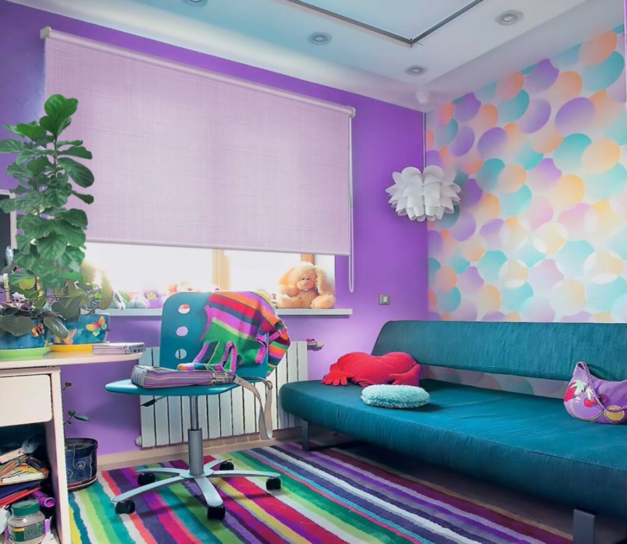 Спальня для подростка мальчика фиолетовый цвет