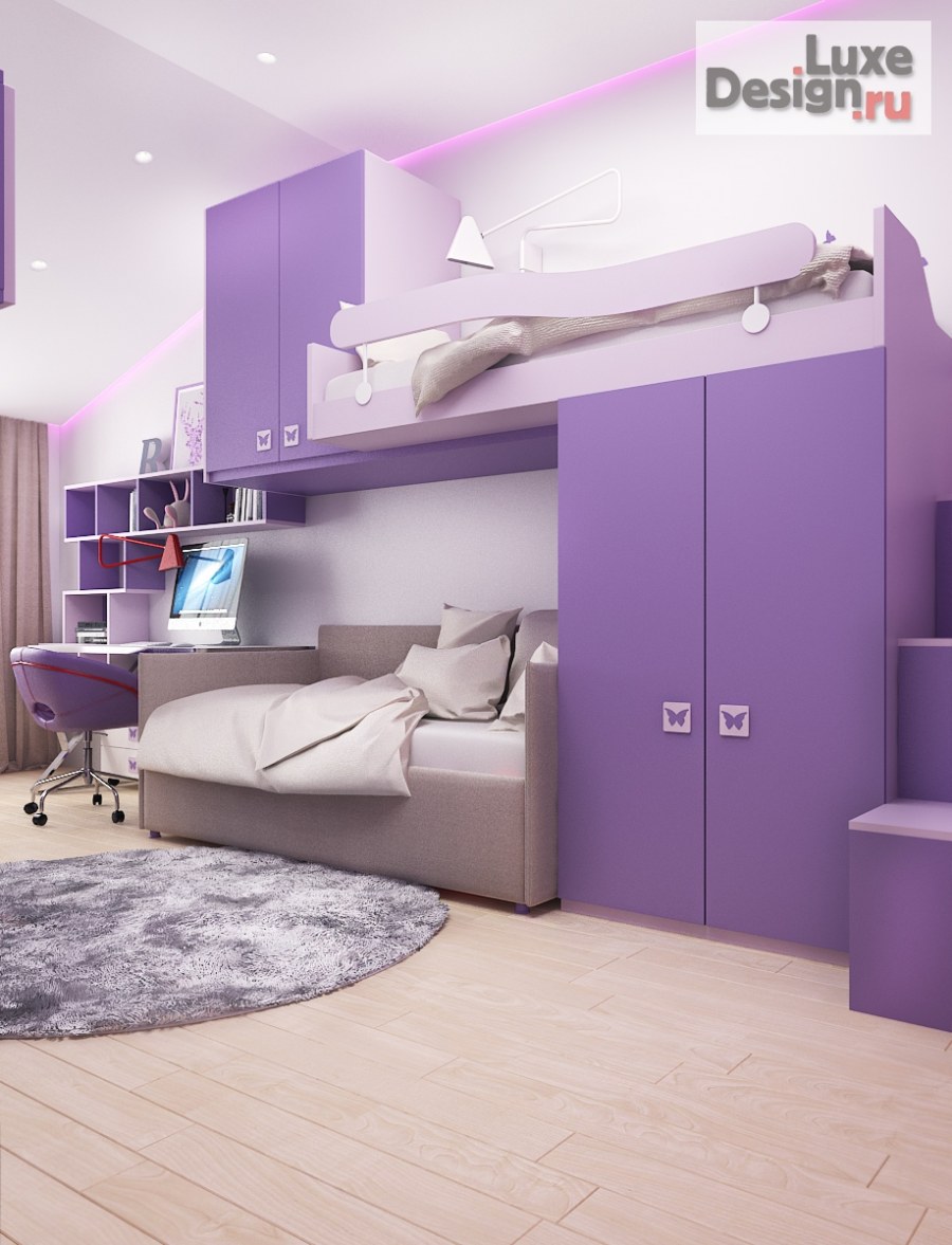 Интерьер детской в фиолетовых тонах