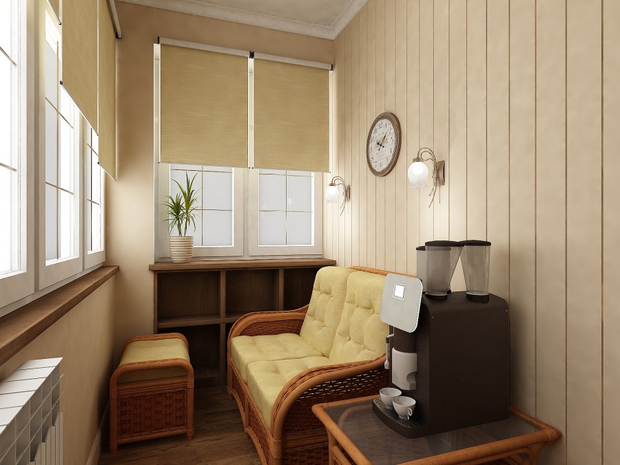 Бежевая лоджия