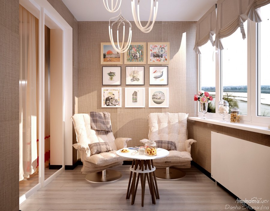 Балкон в бежевых тонах