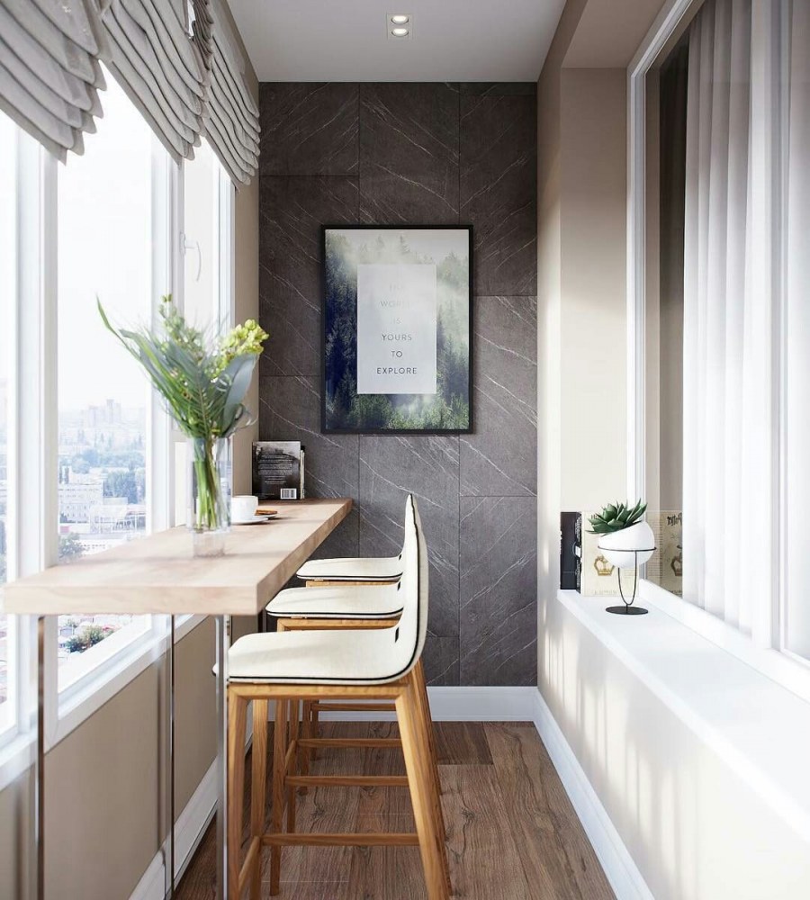 Стильный интерьер балкона