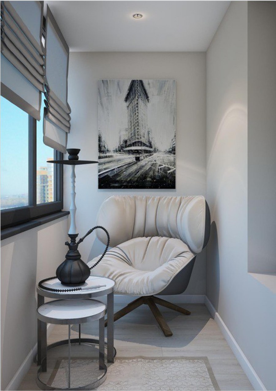 Серо-бежевый балкон