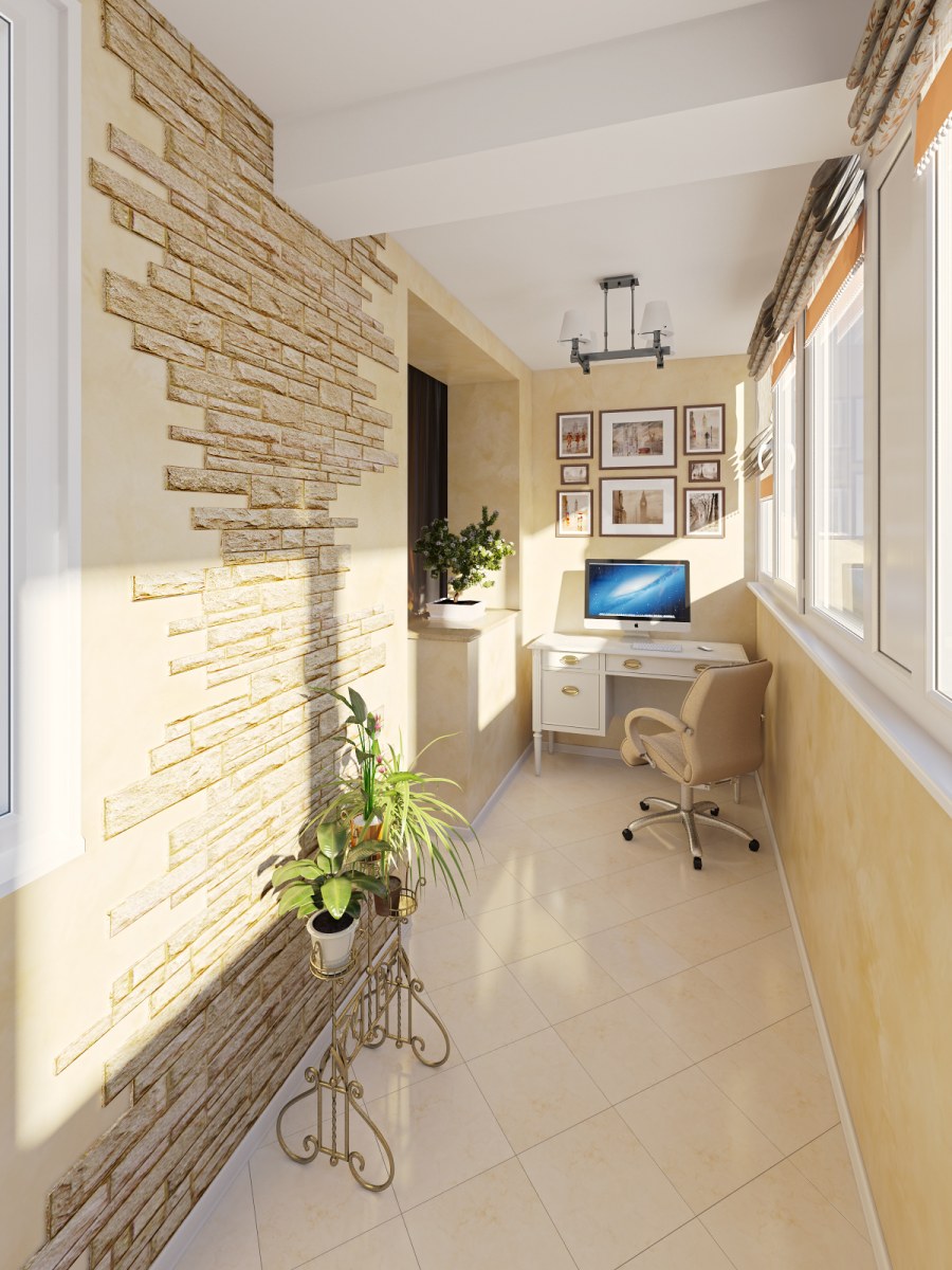 Дизайн балкона в трехкомнатной квартире