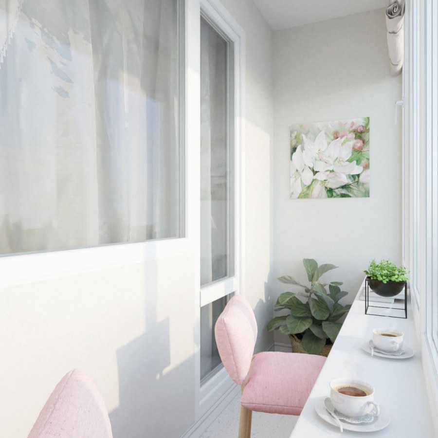 Лоджия в белом цвете