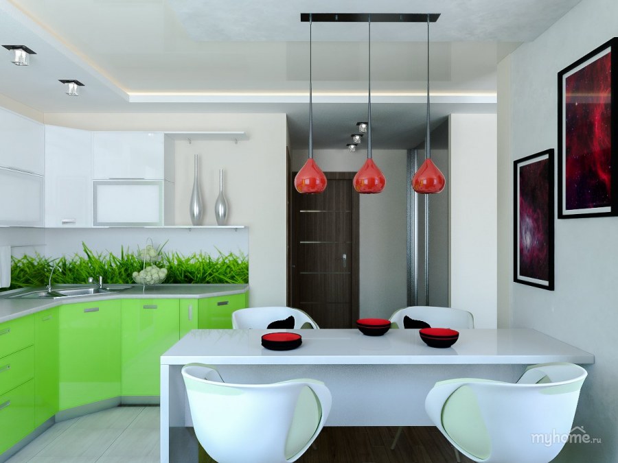 Яркие акценты в интерьере кухни