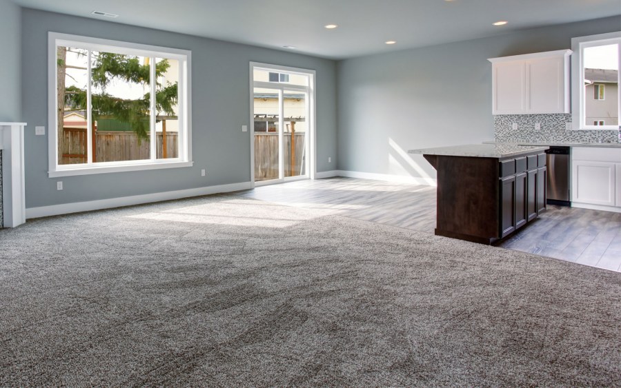 Синий ковролин в интерьере