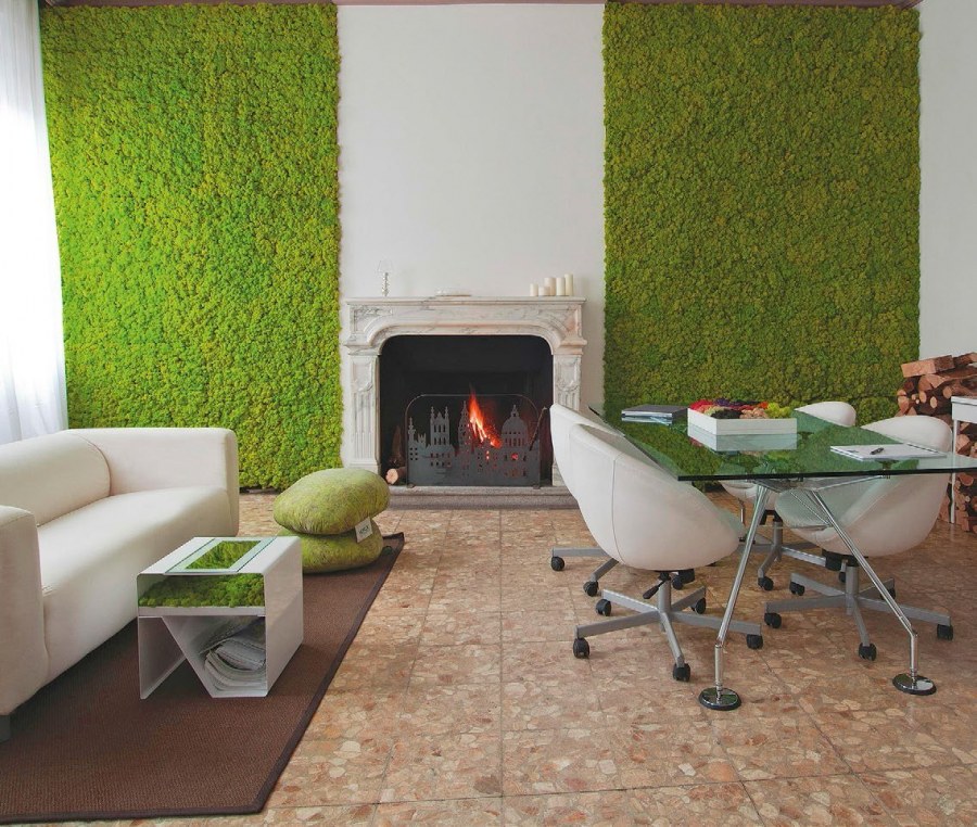 Искусственный газон на стене