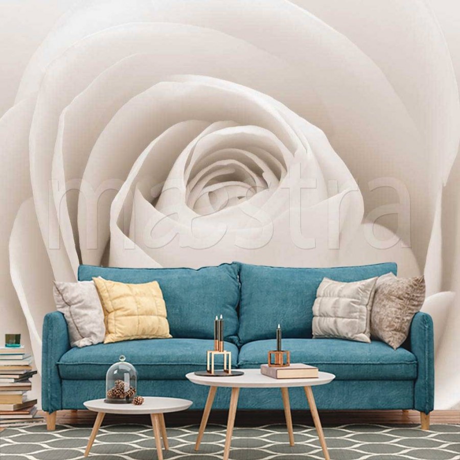 Фотообои белые розы в интерьере