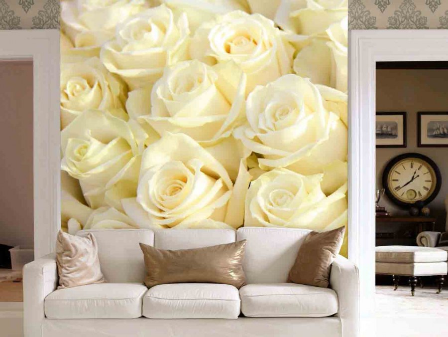 Фотообои роза в интерьере