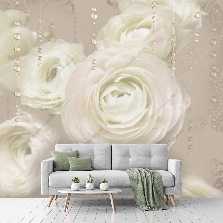 Фотообои роза в интерьере