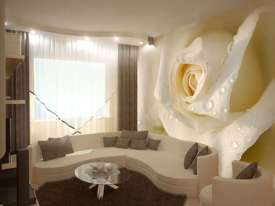 3д фотообои в интерьере