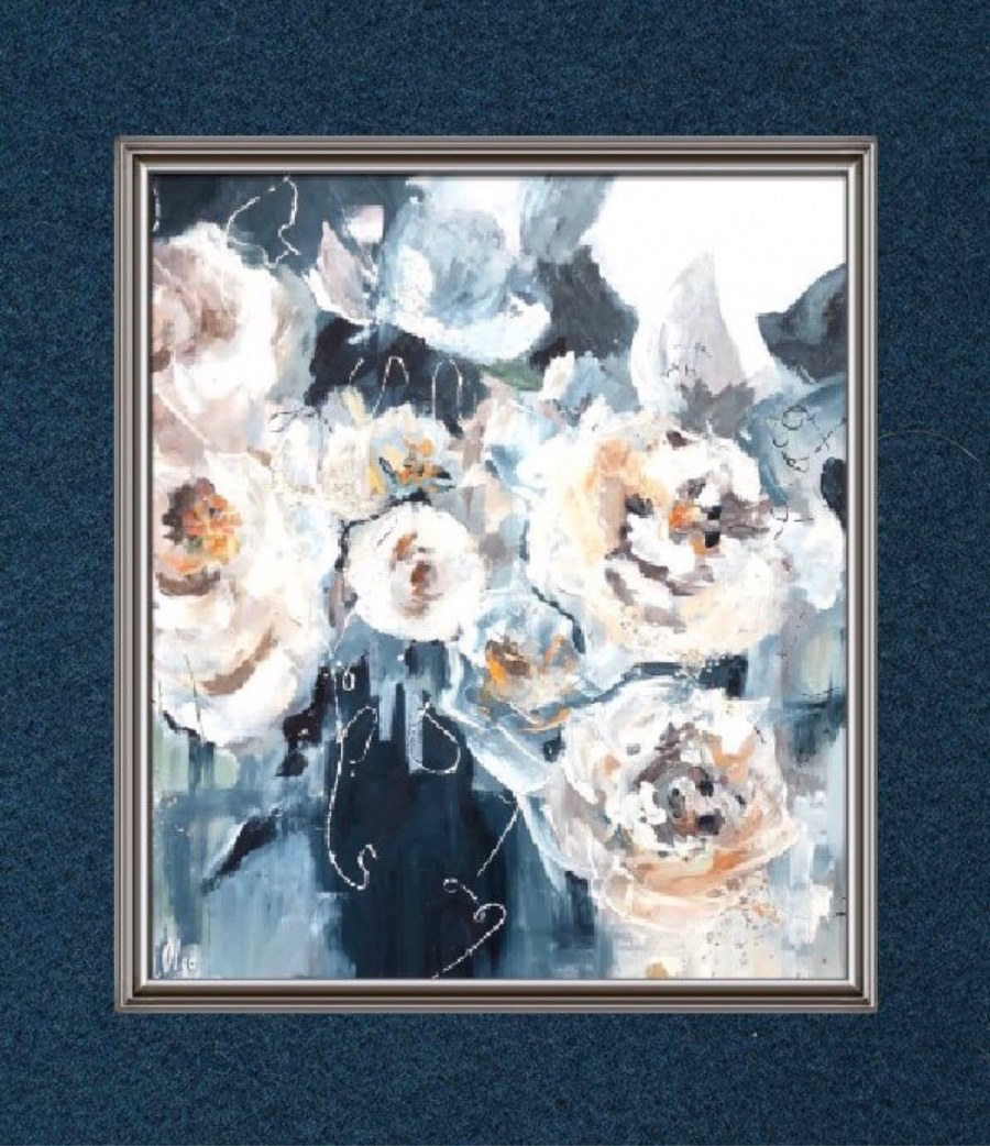 Белые розы интерьерные картины