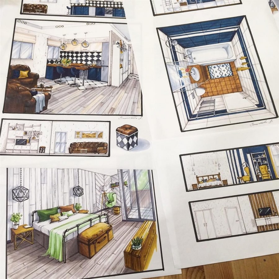 Визуализация интерьера карандашом