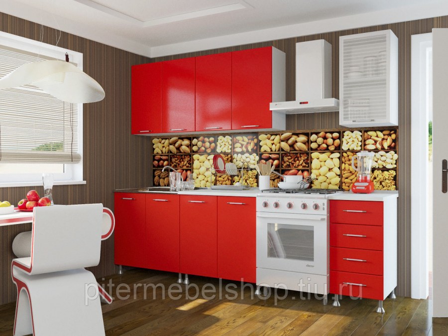 Кухня Фортуна 2.0 красная