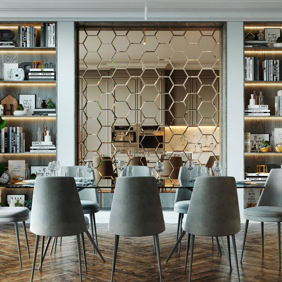 Плитка зеркальная шестигранная