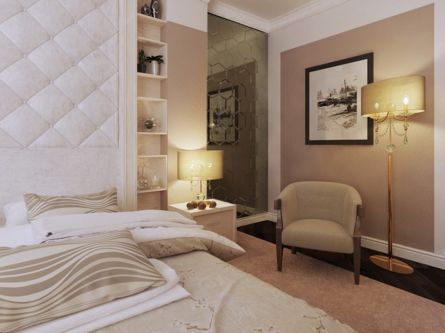 Бежевая зеркальная плитка