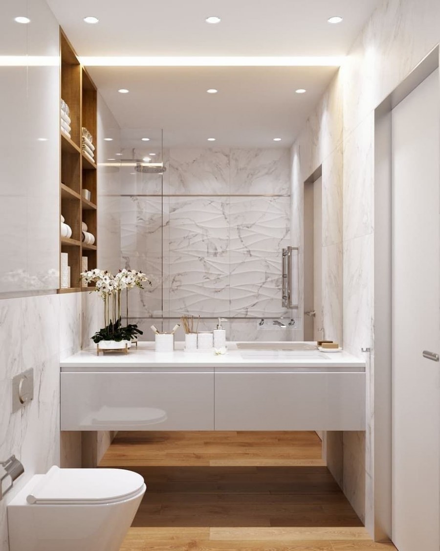 Ванная в светлых тонах