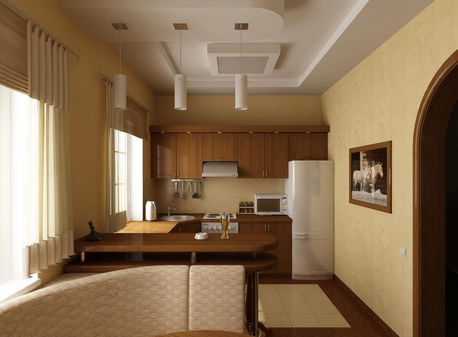 Небольшая кухня в частном доме