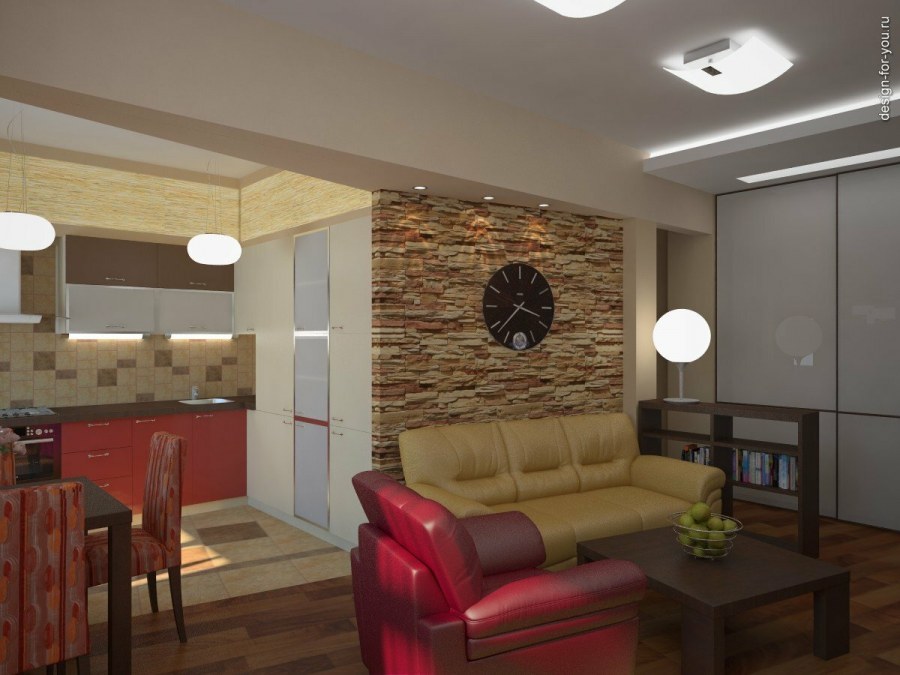 Кухня с гостиной