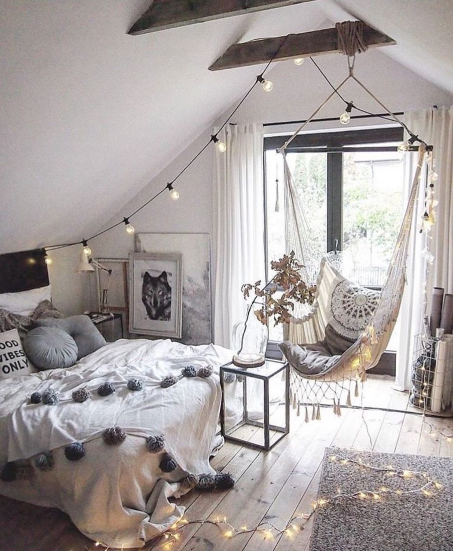 Уютная спальня в стиле хюгге