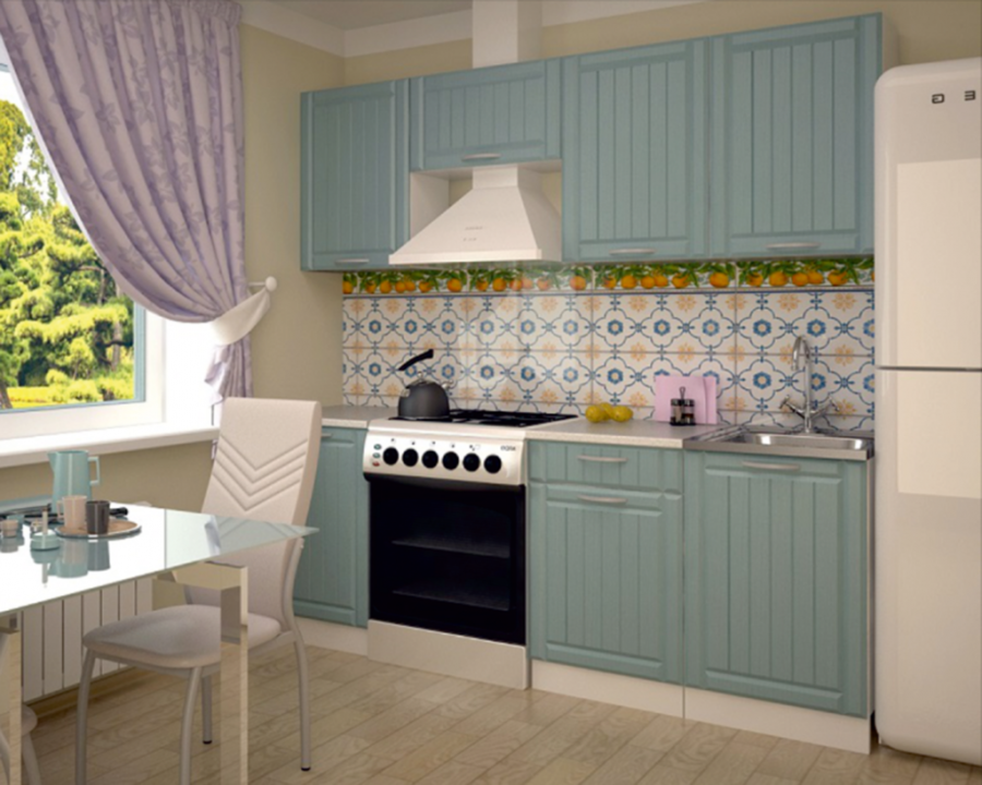 Кухонный гарнитур "Прованс" Роял Вуд голубой