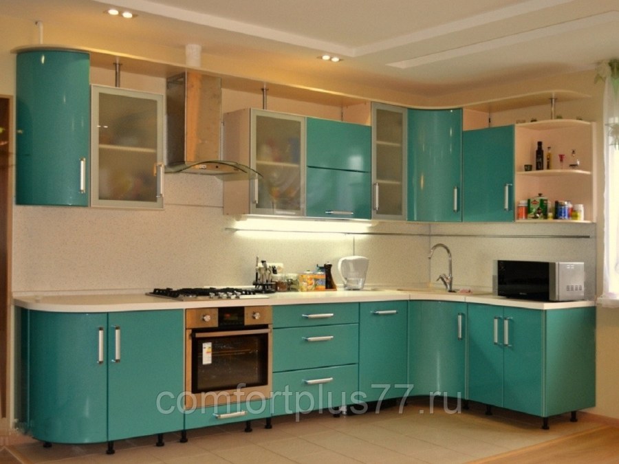 Кухня в бирюзовом цвете