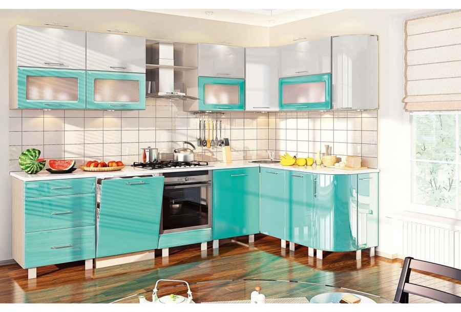 Кухонный гарнитур «Симпл» бирюза