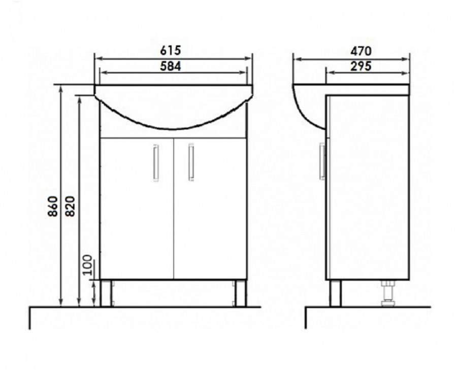 Тумба для ванной комнаты с раковиной Orange роса ro-60tu