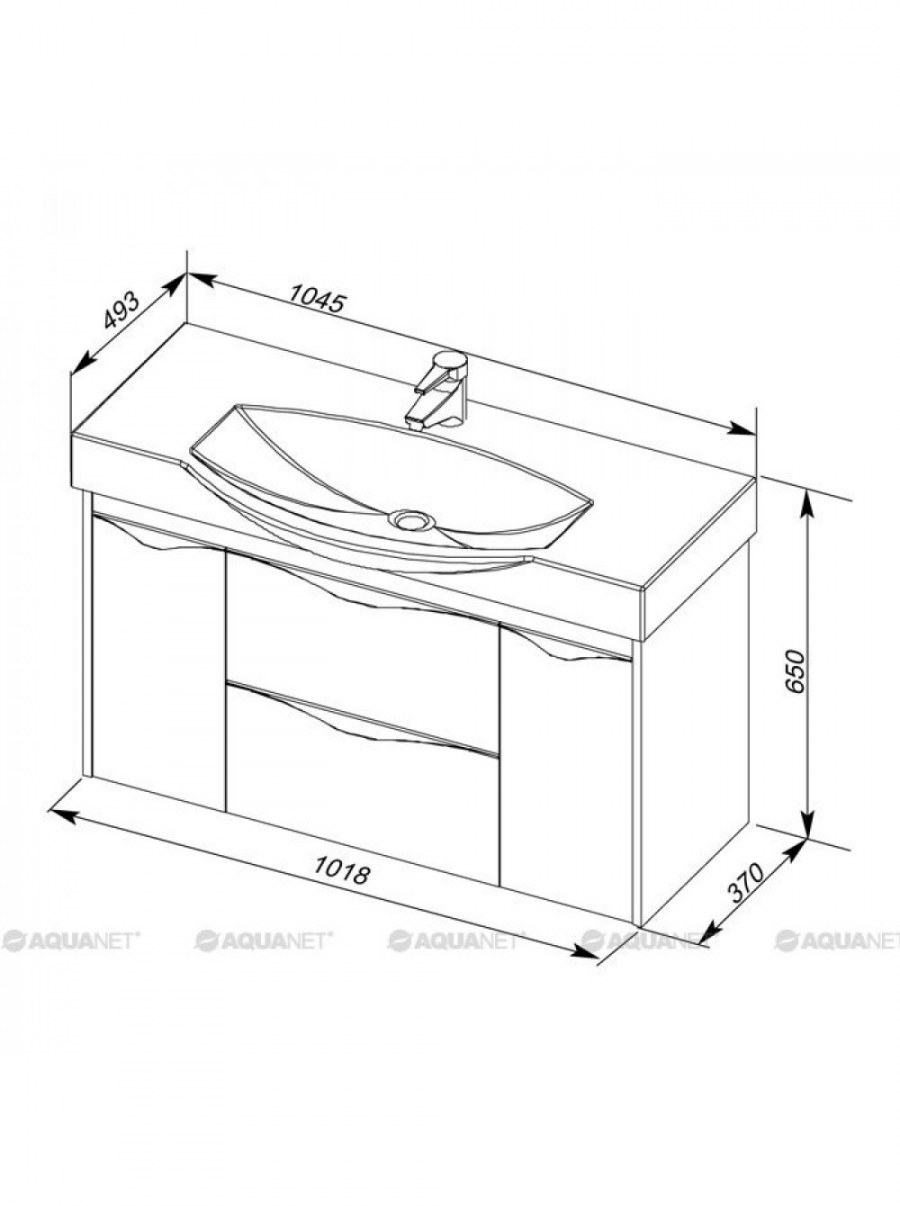 Тумба Aquanet Франка 105 белый