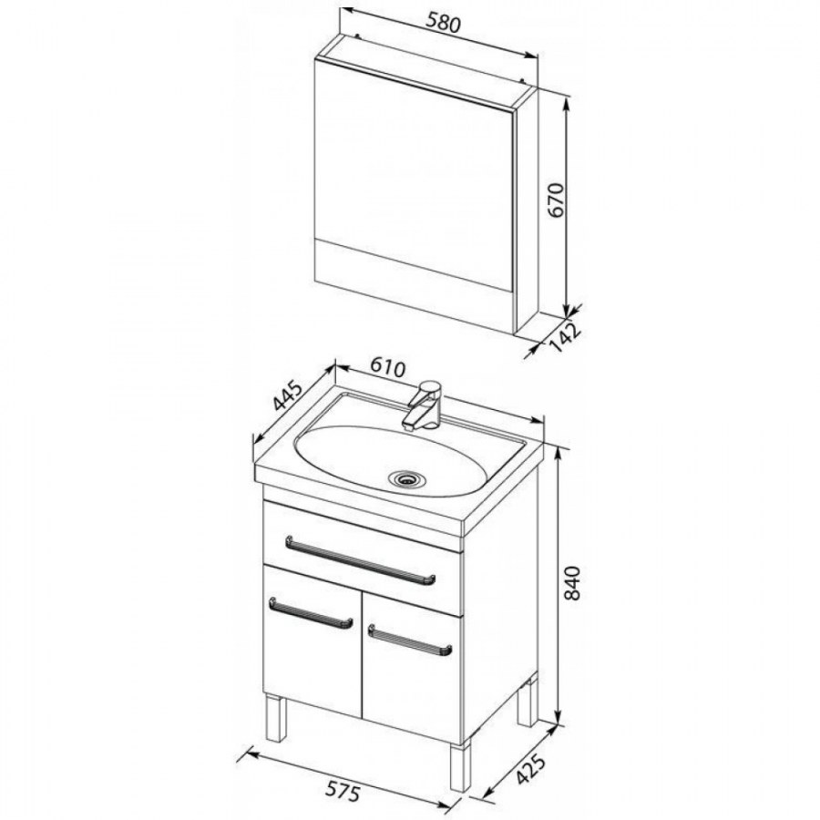 Мебель Верона Акванет 90
